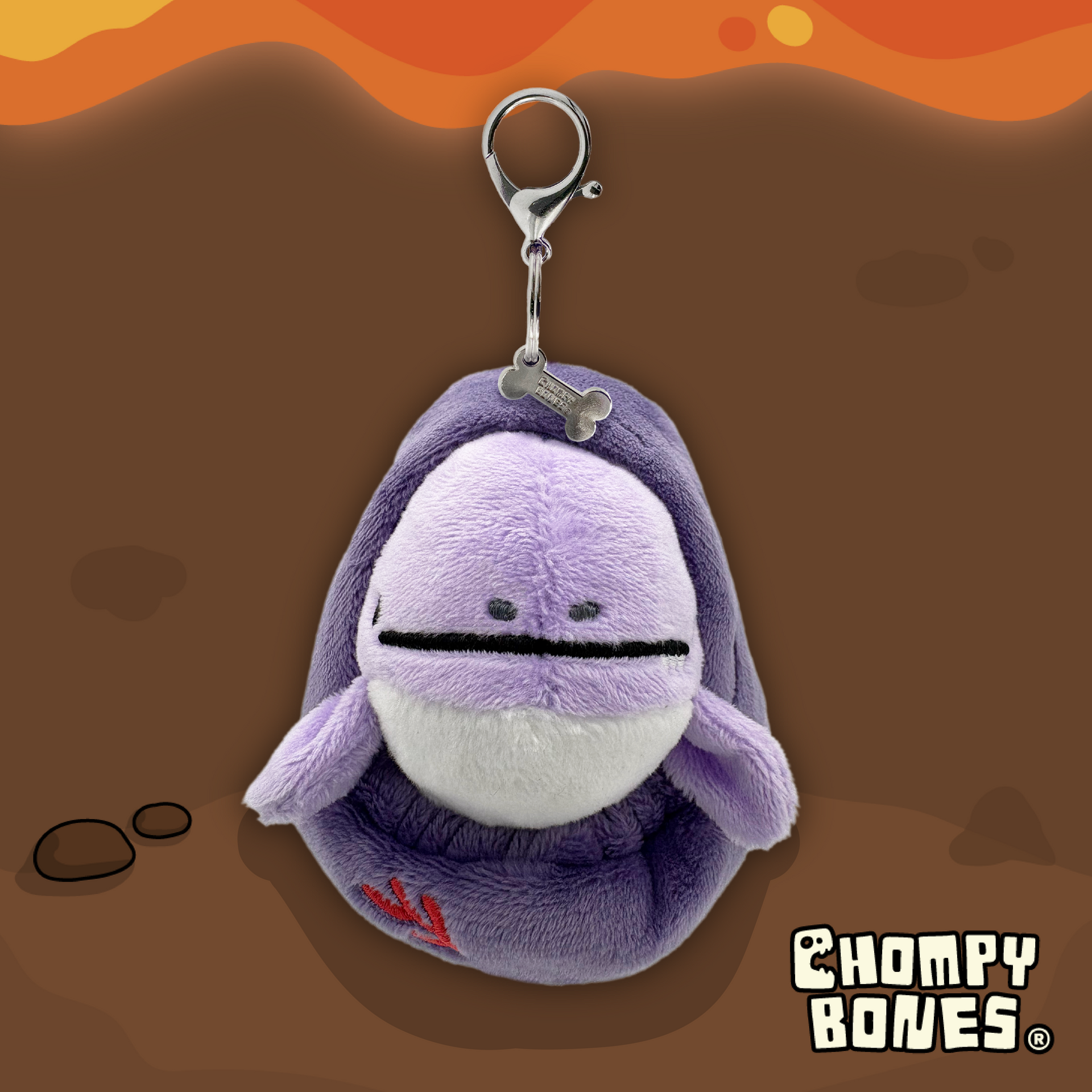 ぬいぐるみ momo0514 Momo Dino Cave Plush Keychain | Baby Mosasaurus Toy by Chompbones